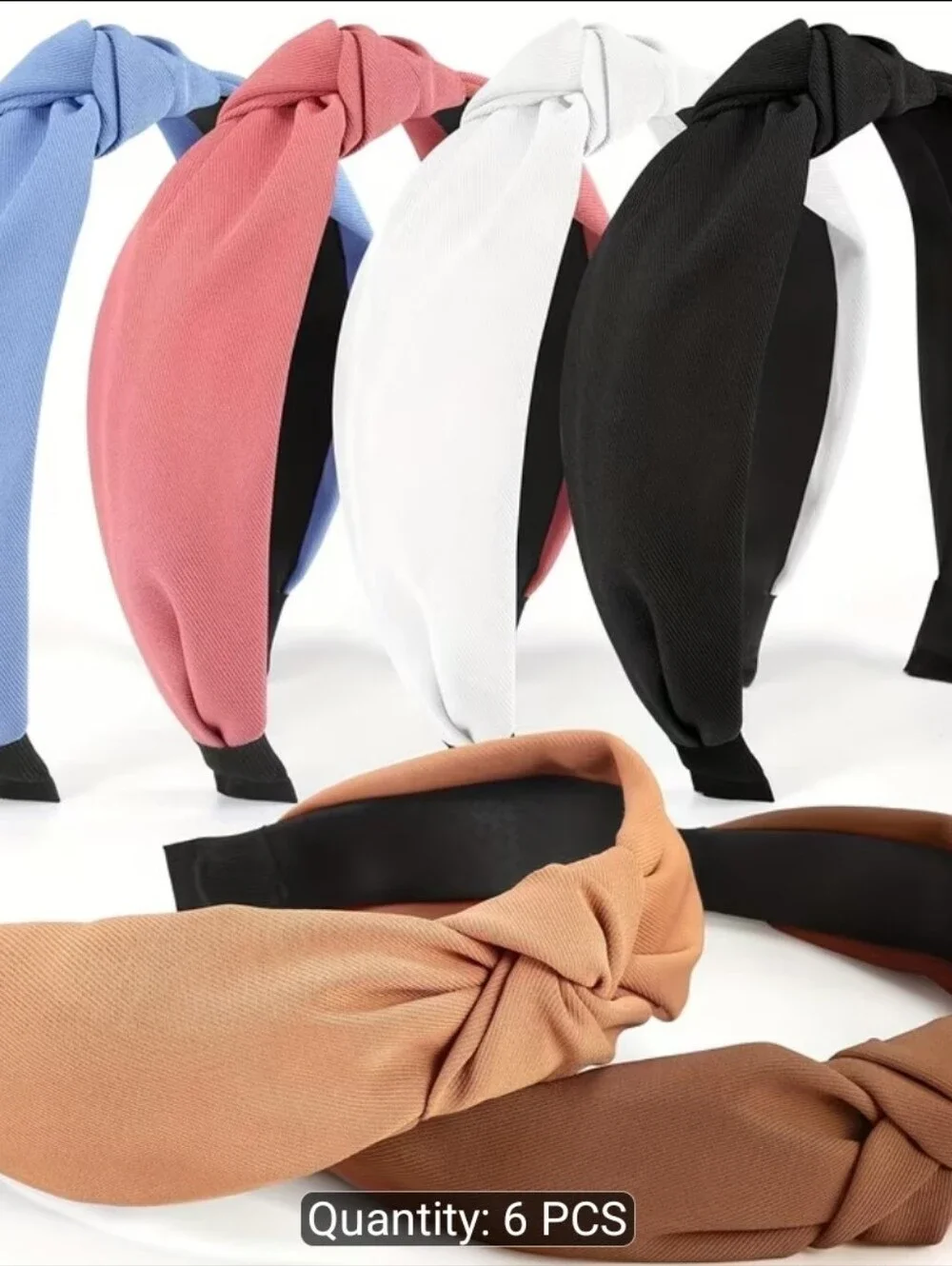 Multi-Color Knotted Fabric Headbands - 6 Pack